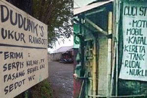 12 Papan tempat usaha ini bukti orang Indonesia multitalenta