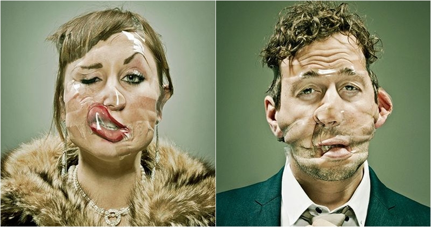 15 Pemotretan 'selotip muka' ini bikin tepuk jidat