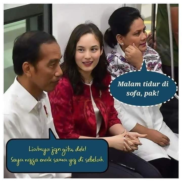 7 Reaksi lucu imajiner Iriana saat Jokowi ditatap Chelsea Islan