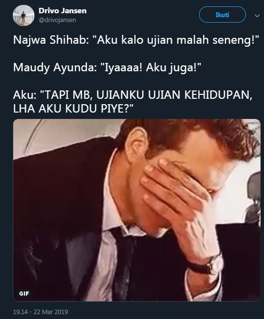 12 Cuitan lucu Maudy Ayunda senang ujian sekolah ini kocak pol