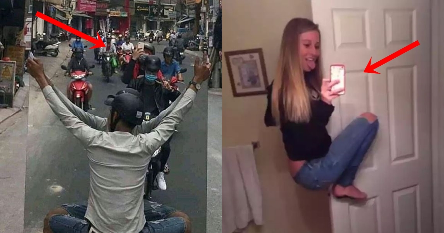 10 Kelakuan kocak orang foto di kaca ini bikin nggak abis pikir