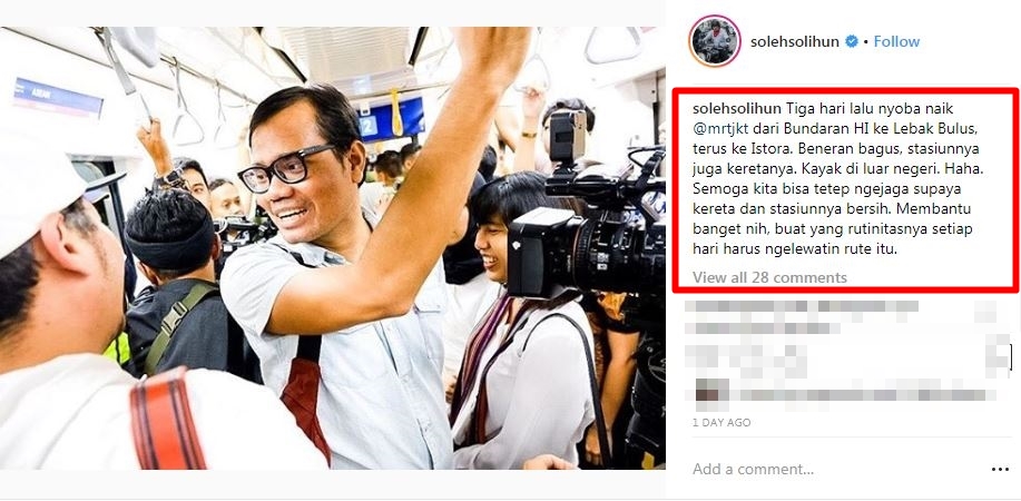 Komentar 9 seleb usai coba MRT Jakarta, bikin pengen ikutan naik