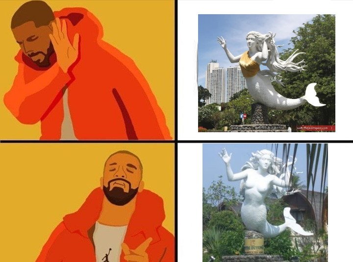 10 Meme lucu patung Putri Duyung diberi kemben ini bikin ngakak