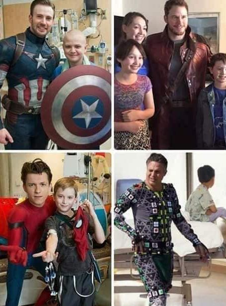 12 Momen haru pemeran superhero DC & Marvel hibur pasien anak