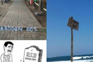 12 Tulisan bahasa Inggris di papan peringatan ini bikin tepuk jidat