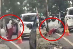 Aksinya viral, ini permintaan maaf wanita usai dorong anak dari mobil