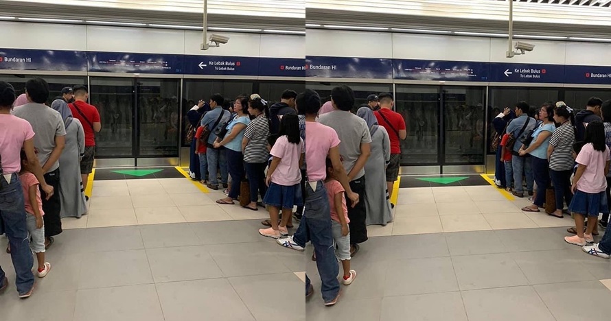 Penampakan di pantulan kaca MRT ini bikin bergidik