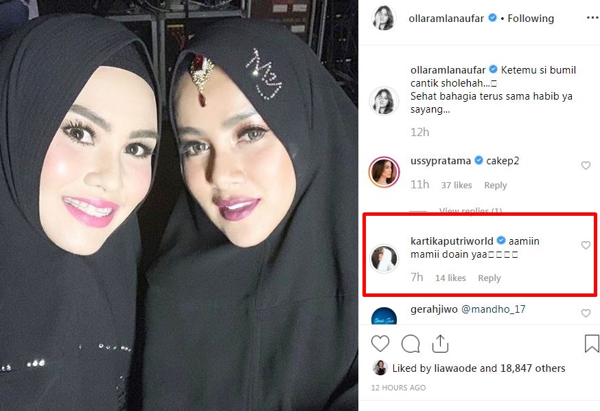 Olla Ramlan ungkap Kartika Putri tengah hamil muda