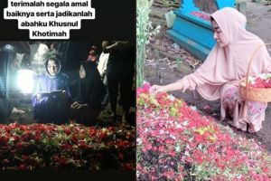 Ayahnya meninggal kecelakaan, ini 8 potret duka Uut Permatasari