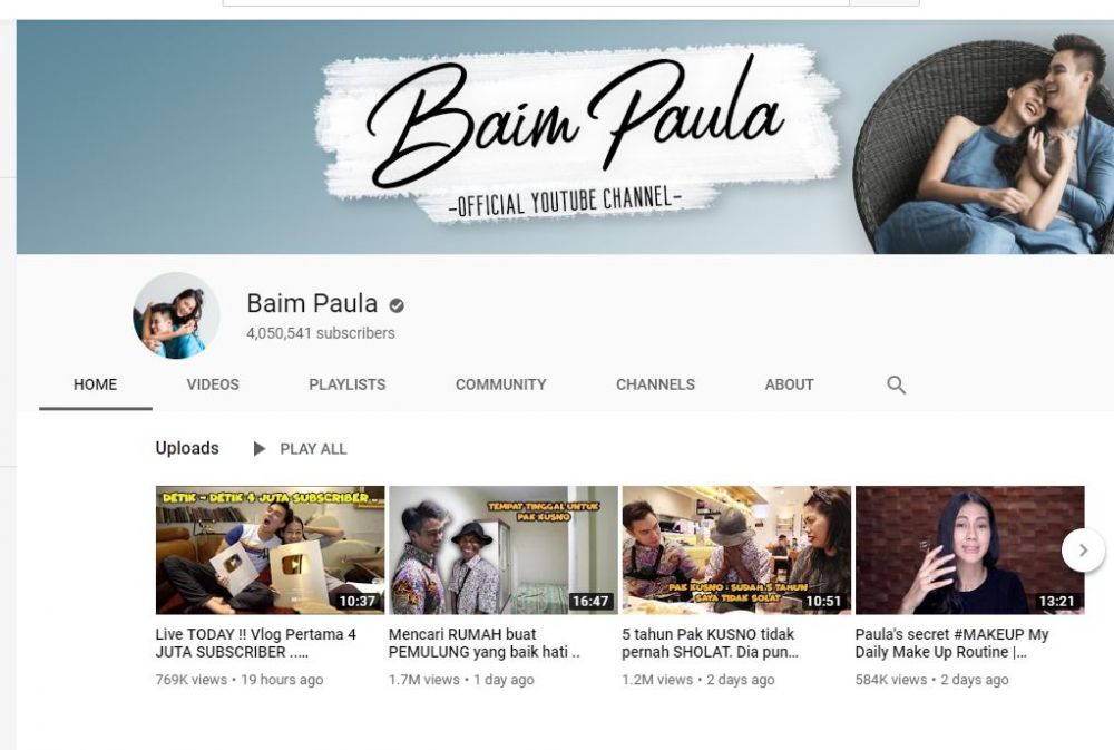 5 Seleb ini punya subscribers YouTube lebih dari 1 juta