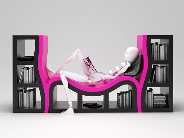10 Inspirasi sofa merangkap rak buku ini bikin semangat membaca