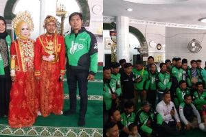 Driver ojek online ini menikah dari hasil tabungan ngojek, top!
