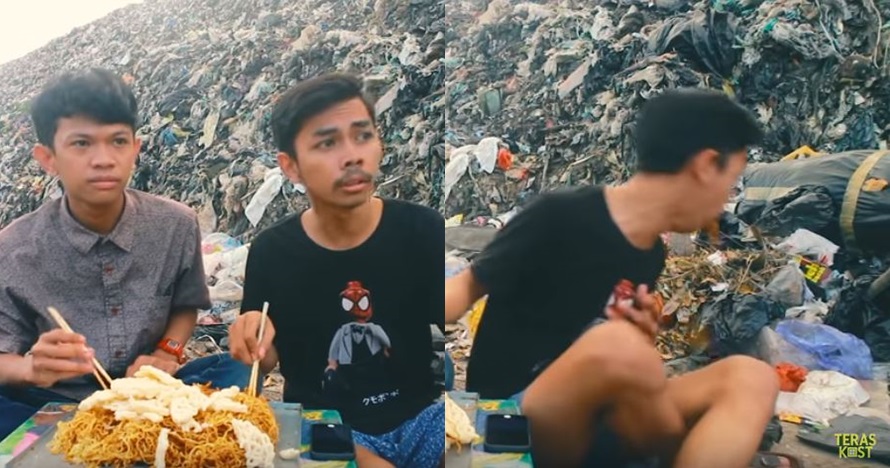 Makan di TPA sampah, aksi dua vlogger ini bikin ngakak dan mual