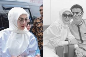 8 Momen Syahrini dan Reino ikuti kajian, penampilannya tuai pujian