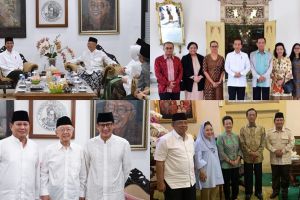4 Beda gaya Jokowi dan Prabowo saat kunjungi tokoh penting