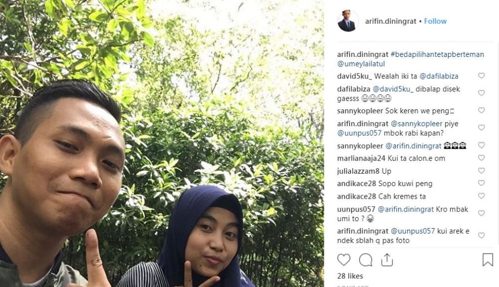 17 Potret bukti beda pilihan capres tetap berteman, rukun terus