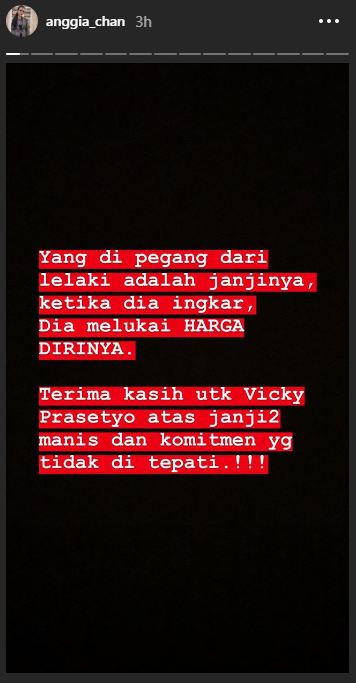 Putus dari Vicky Prasetyo, ini curahan hati Anggia Chan