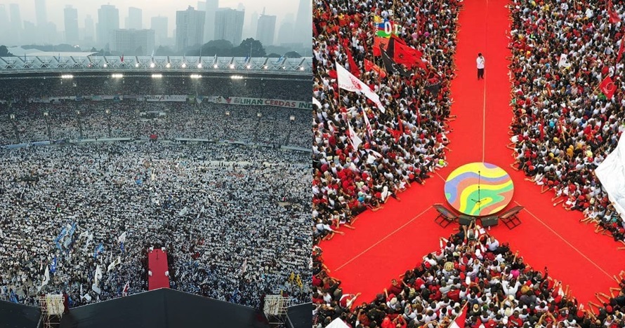 8 Potret udara keriuhan massa kampanye Jokowi vs Prabowo