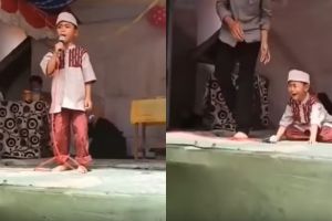 4 Aksi bocah kesal saat lomba di panggung ini bikin ngakak