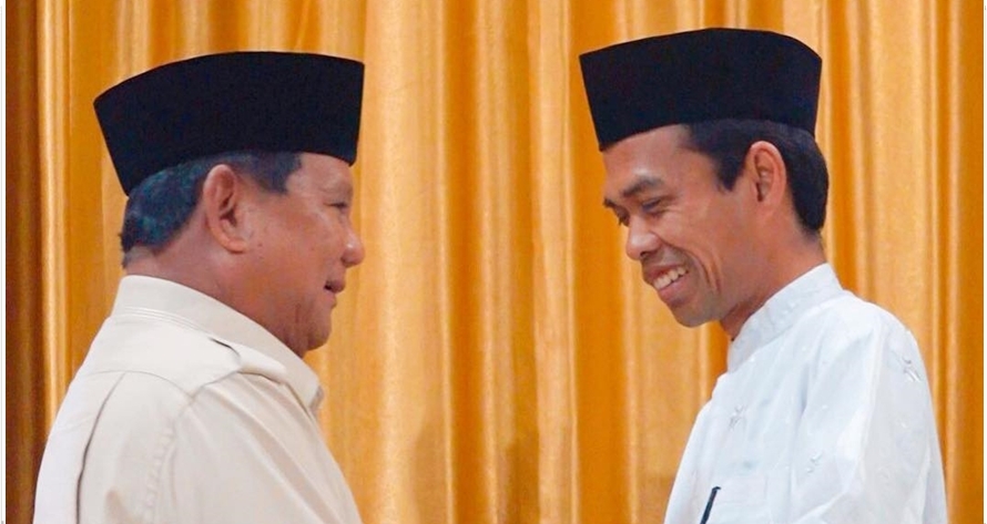 Detik-detik Prabowo menangis saat Ustaz Abdul Somad beri nasihat