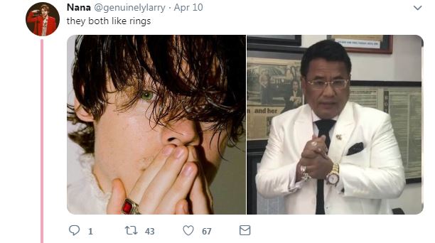 12 Cocoklogi gaya busana Hotman Paris & Harry Styles, kocak abis