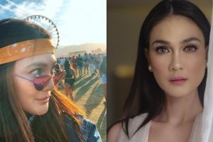 7 Gaya Luna Maya nonton festival Coachella di California, stylish