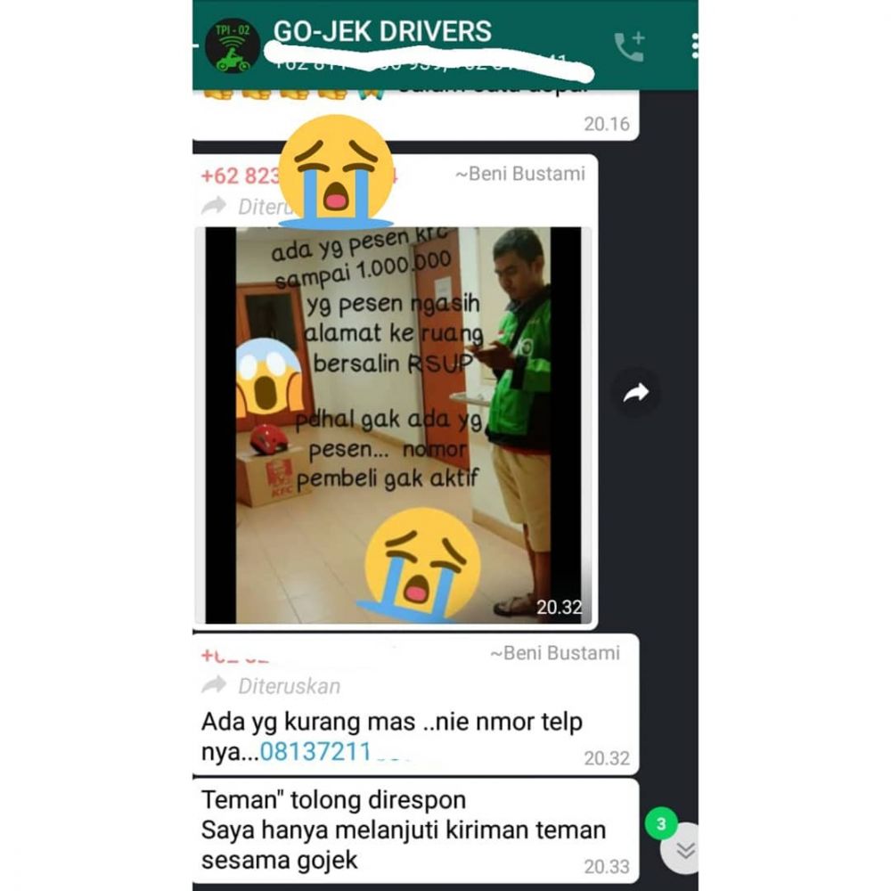 Dapat orderan ayam senilai Rp 1 juta, driver ojek online ini dicancel