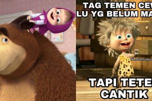 8 Meme lucu Masha and the Bear ini bikin tepuk jidat