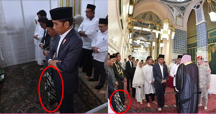 Umrah bareng, sarung kiai ini curi perhatian Jokowi