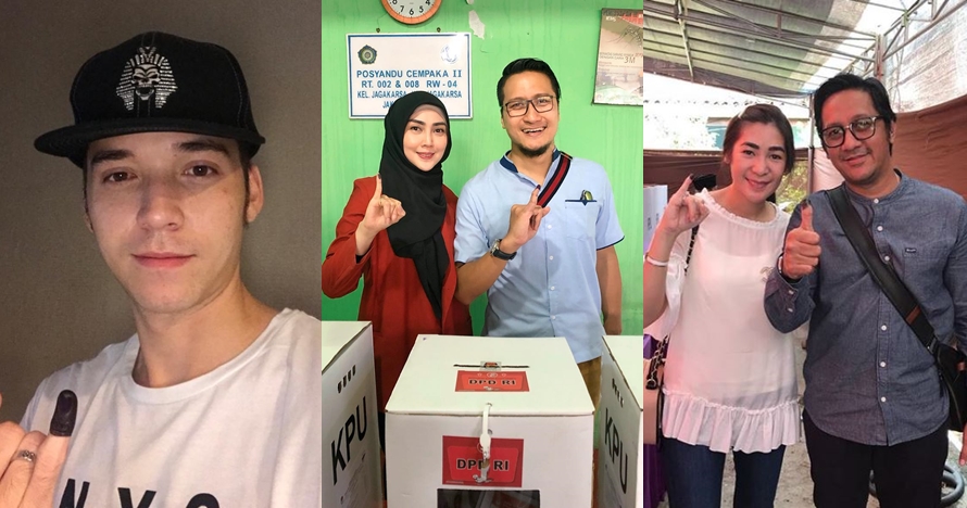 20 Potret selfie seleb usai nyoblos, pamer jari bertinta ungu