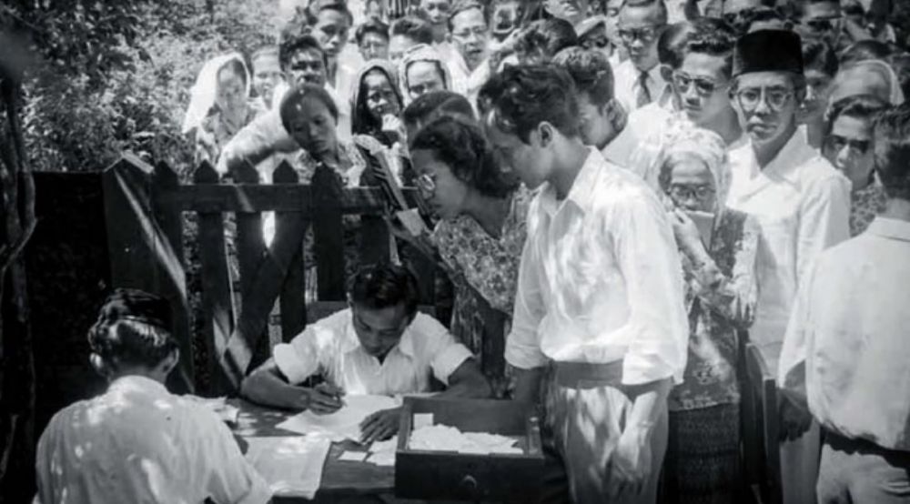 10 Foto jadul pemilu pertama di Indonesia tahun 1955