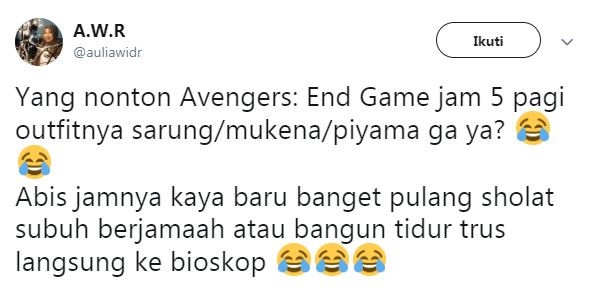 10 Cuitan lucu Avengers: Endgame tayang jam 5 pagi bikin tepuk jidat