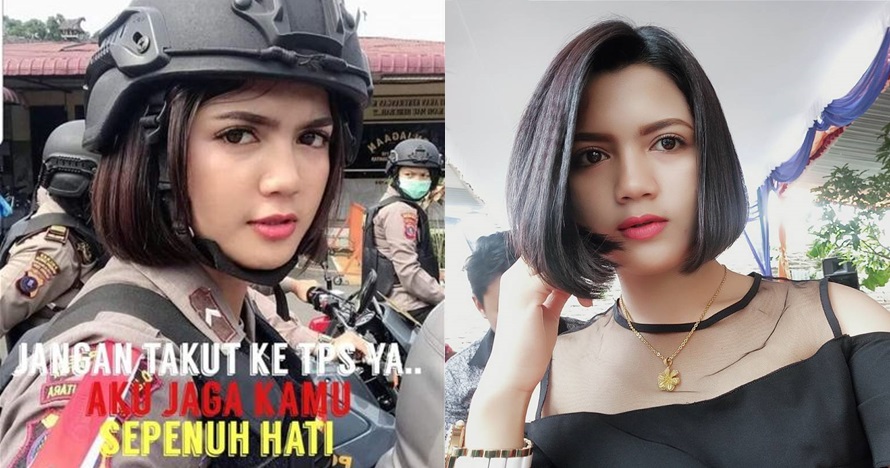 10 Pesona Vani Simbolon, polwan cantik pengaman Pemilu 2019