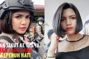 10 Pesona Vani Simbolon, polwan cantik pengaman Pemilu 2019