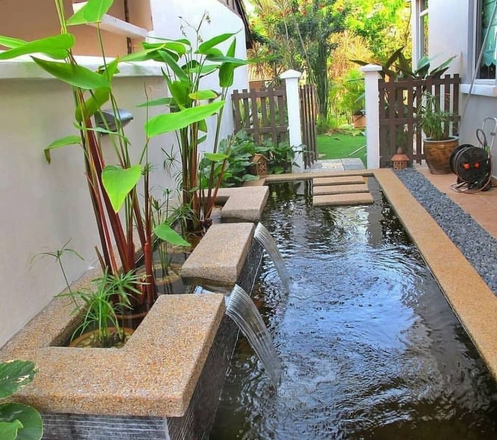 20 Desain kolam  ikan  minimalis bikin suasana rumah  jadi 