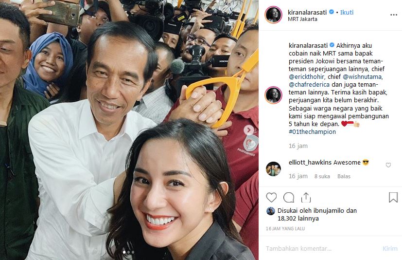 Jokowi unggul hitung cepat, ini reaksi 12 seleb pendukungnya