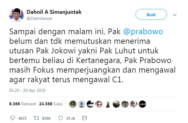 Jokowi utus Luhut Panjaitan temui Prabowo, ini alasannya
