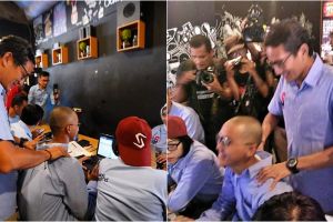 Aksi Sandiga Uno pijati relawan penginput data C1 biar semangat