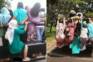 7 Kelakuan emak-emak naik mobil pick up ini ngeri-ngeri sedap