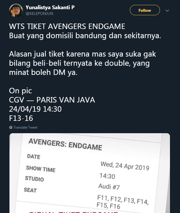 7 Alasan jual tiket Avengers: Endgame ini bikin geleng-geleng