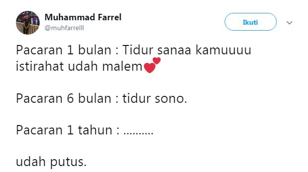 10 Cuitan lucu beda pacaran baru dan sudah lama, nampol abis