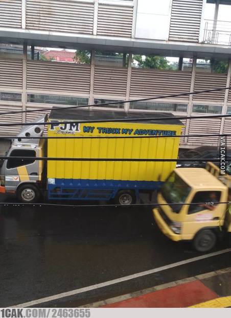 11 Tulisan lucu di kendaraan angkutan barang ini kocak abis