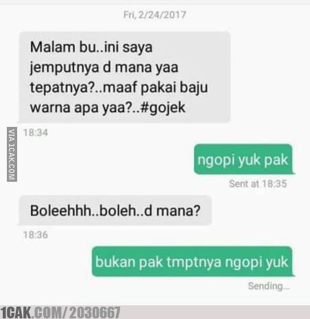 11 Chat lucu driver ojek online dan pelanggan ini malah baper