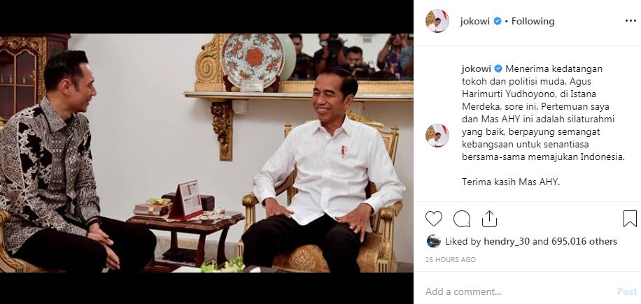 AHY beberkan isi pertemuannya dengan Jokowi, membahas hal besar