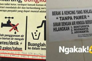 12 Peringatan di toilet ini bikin pengunjung auto mikir keras