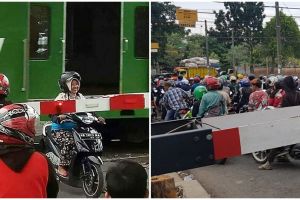 10 Kelakuan pengendara di perlintasan kereta api, bikin tepuk jidat
