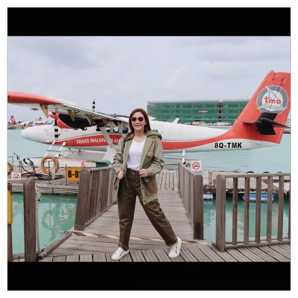 11 Potret liburan Maia Estianty & suami di Maldives, mesra abis