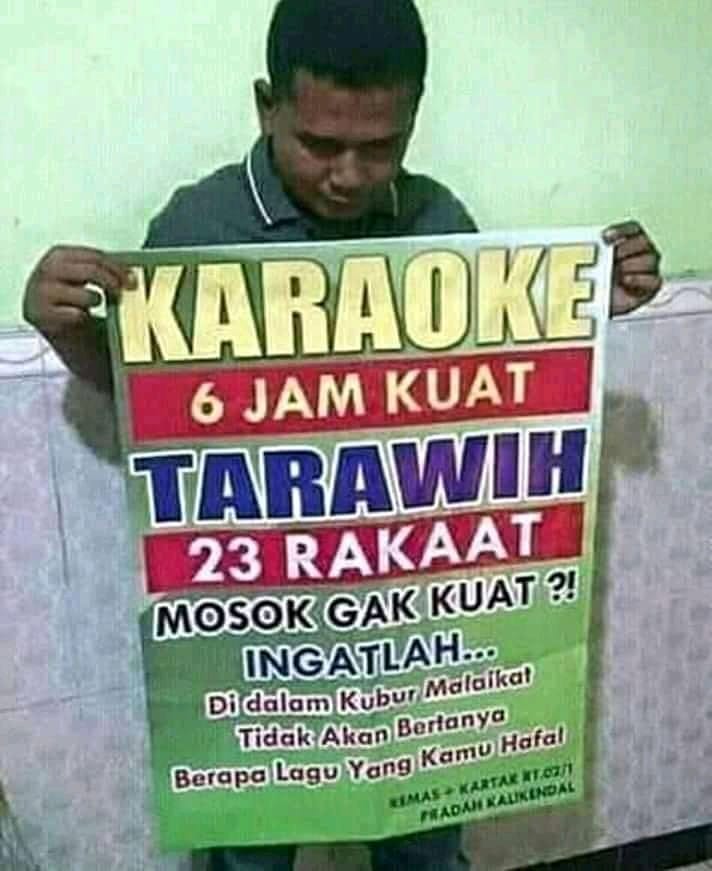 9 Spanduk pengumuman lucu ini sentil yang malas ibadah Ramadan