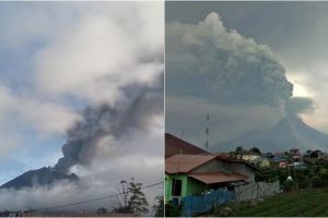 Gunung Sinabung erupsi, ketinggian kolom abu capai 2.000 meter