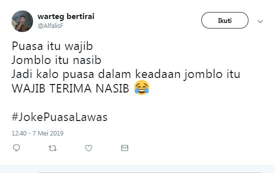 15 Cuitan lucu #JokePuasaLawas ini bikin cengar-cengir